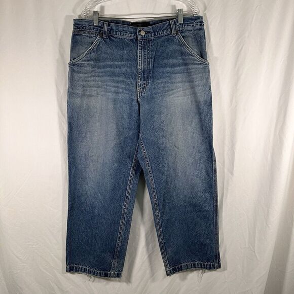 Vintage Structure Carpenter Jeans Men's 38X29 Medium Wash Distressed 100% Cotton - Picture 1 of 14